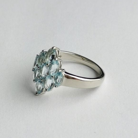 Brazilian Blue Topaz Ring Sterling Silver Size 7.25 🆕 - Picture 5 of 12